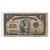 1923 Dominion of Canada 25 Cent Bill,  Shin Plaster, Shinplaster