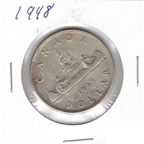 KEY DATE 1948 Canadian Silver Dollar , Mintage only 18,780 !!!!