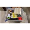 Image 1 : TOTE OF ASSROTED NEW AND USED PAINTING SUPPLY