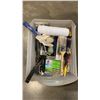 Image 2 : TOTE OF ASSROTED NEW AND USED PAINTING SUPPLY