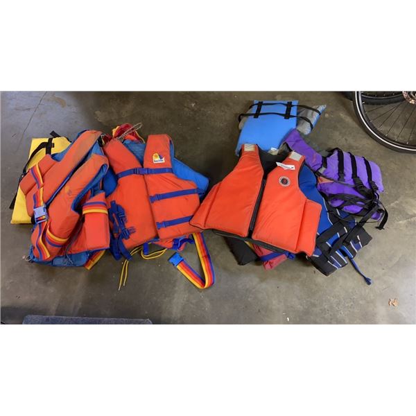 LOT OF ASSORTED LIFE JACKETS