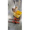 Image 1 : MOP BUCKET AND WRINGER, AND 2 ELECTRIC CHAINSAWS