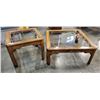 Image 1 : OAK AND GLASS TOP COFFEE AND ENDTABLE SET