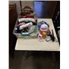 Image 1 : TOTE OF VARIOUS LADIES ITEMS - BELTS, PURSES, BEAUTY SUPPLIES, ETC