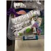 Image 3 : TOTE OF VARIOUS LADIES ITEMS - BELTS, PURSES, BEAUTY SUPPLIES, ETC