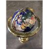 Image 3 : BRASS FLOOR STANDING GLOBE, PRECIOUS STONE INLAY 38 INCH TALL