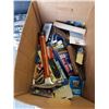 Image 2 : 2 BOXES ASSORTED TOOLS, HARDWEARE NEW OLD STOCK ITEMS ETC