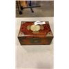 Image 3 : CARVED SHIP, VINTAGE LIQUOR CASE W/ WEIGHTS, AND BRASS BOUND JEWELLERY BOX