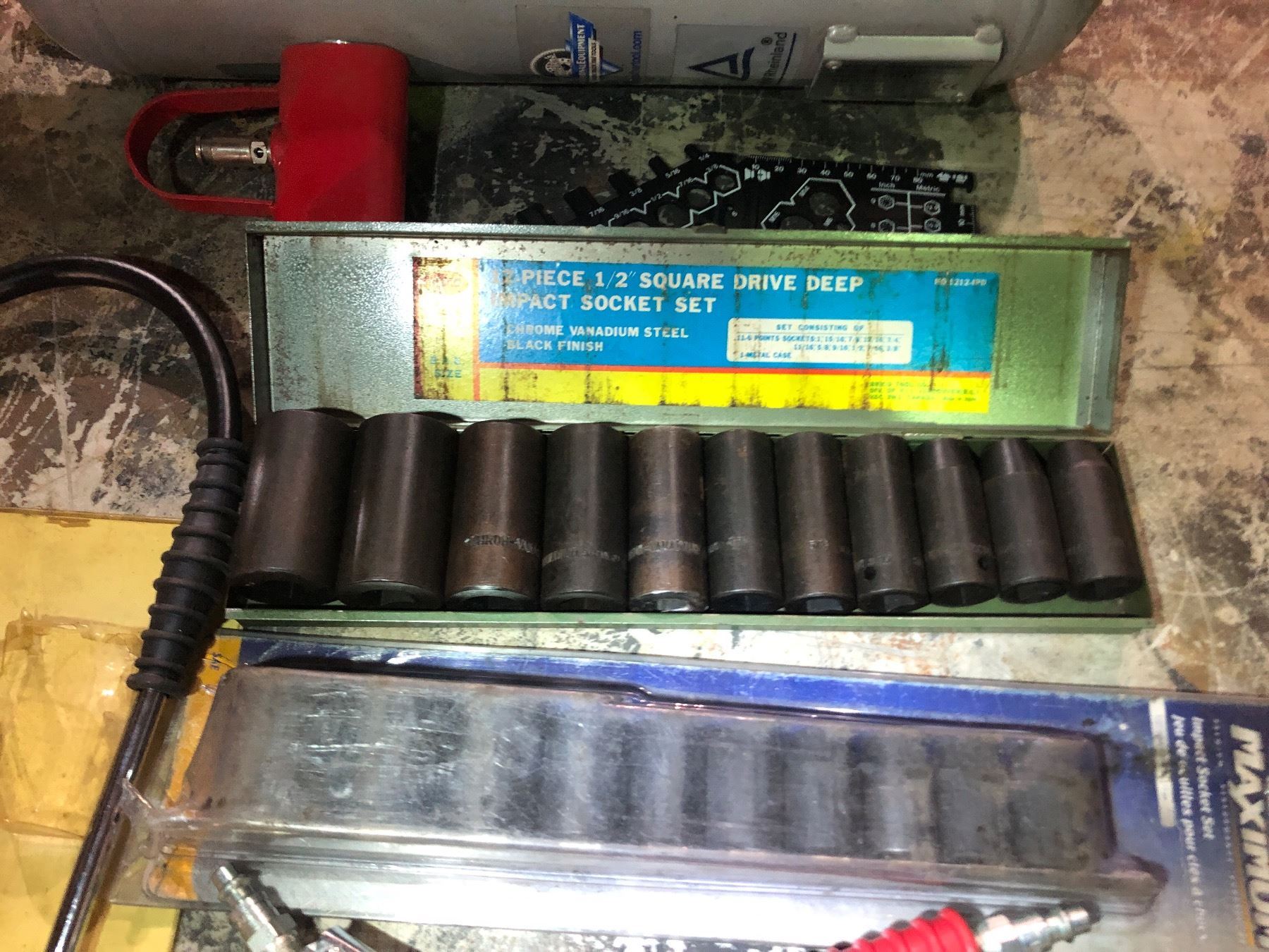 Misc Pneumatic lot - Impact guns / Ratchet / Impact socket set / Rotary ...