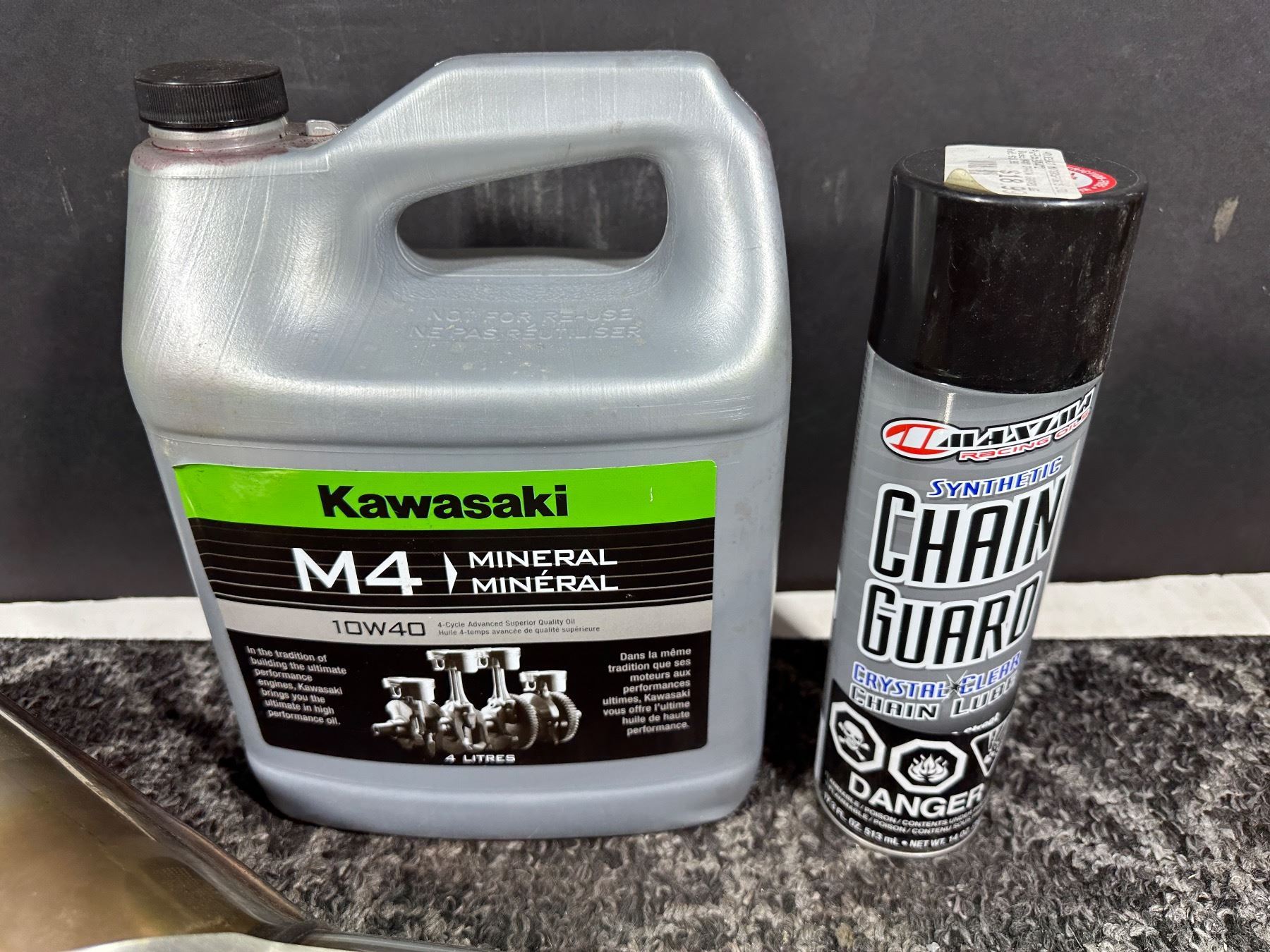 Kawasaki exhaust system w/Kamikaze m4 mineral motor oil w/New Maxima