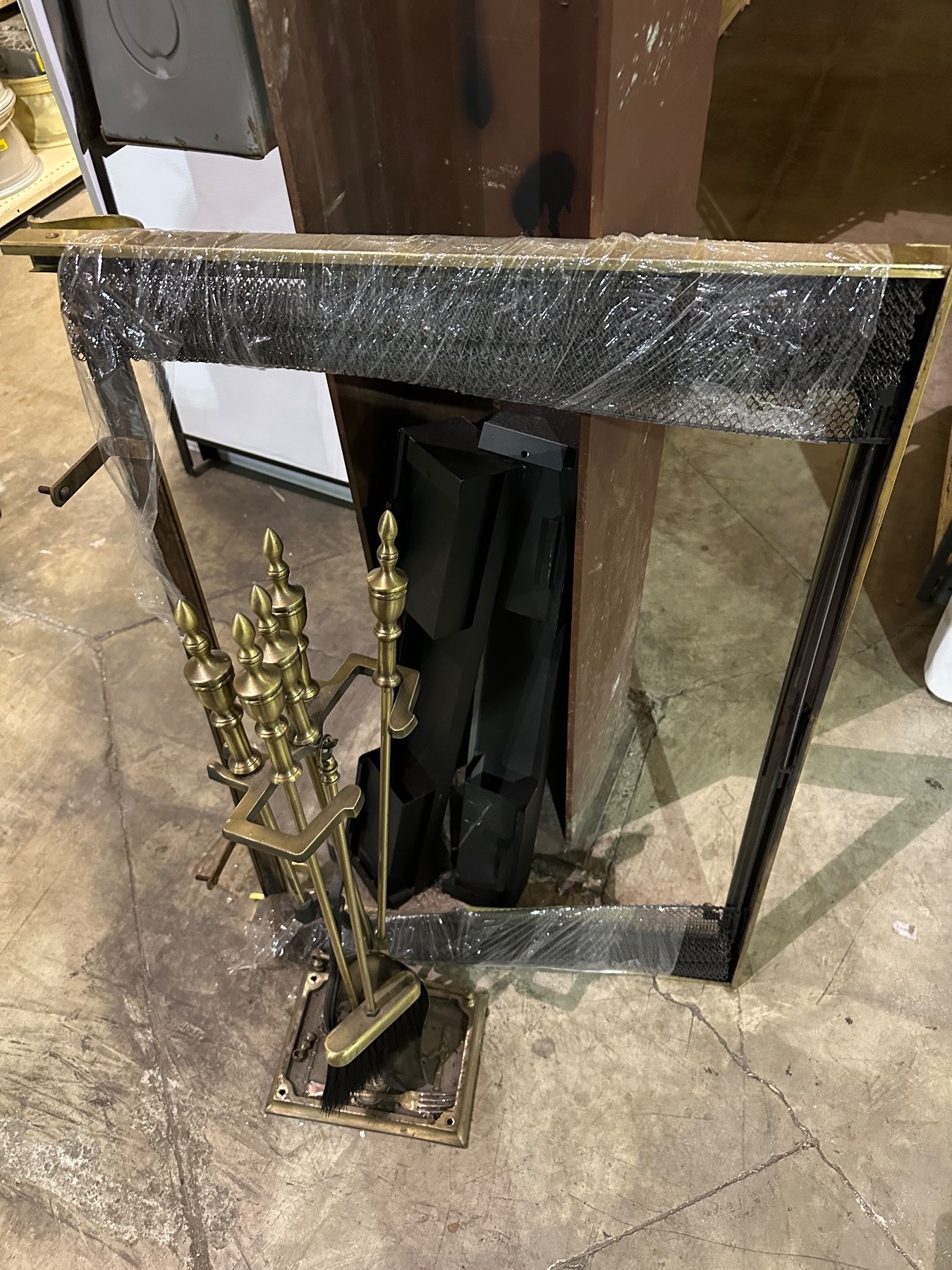 Fireplace poker set w/fireplace mantel cover