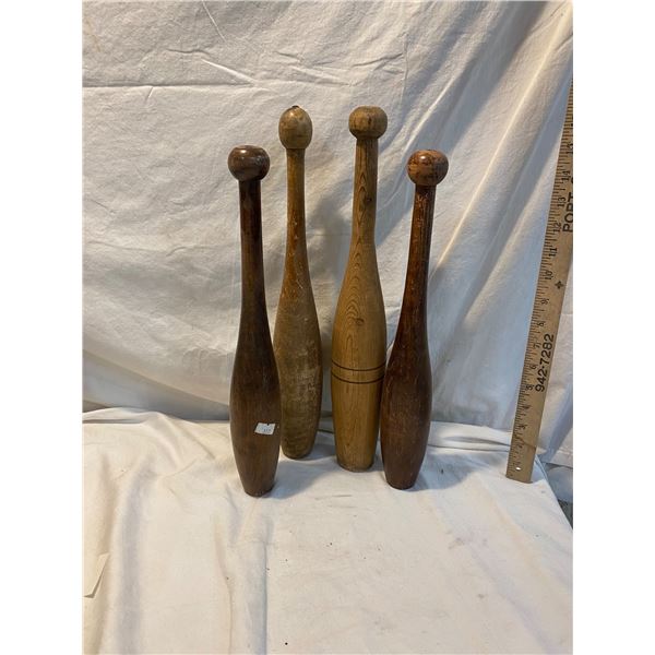Wooden bowling pins