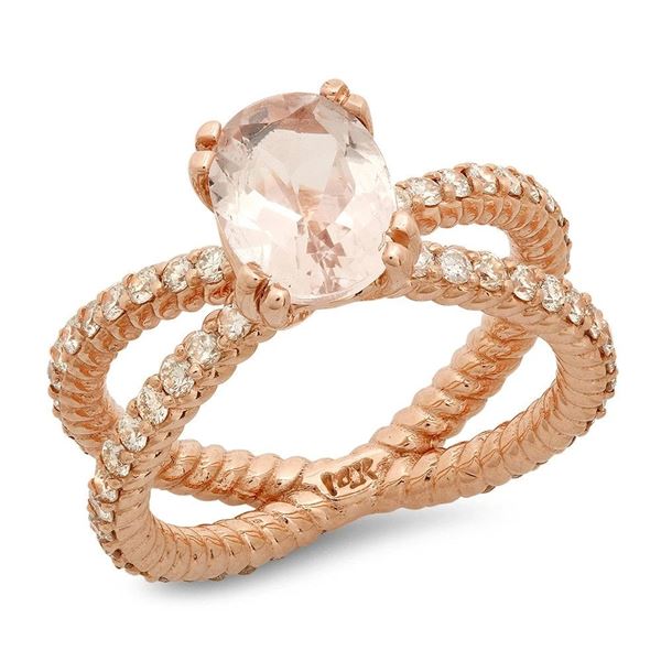 1.14ct Morganite 14 K Rose Gold Ring