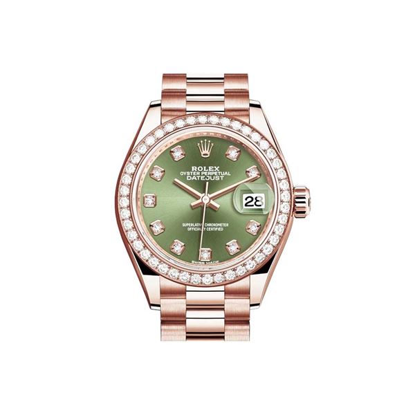 Rolex 28MM President RG with Diamond Bezel Model # 279135