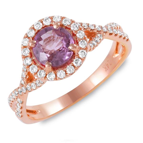 0.9ct Pink Sapphire 14 K Rose Gold Ring