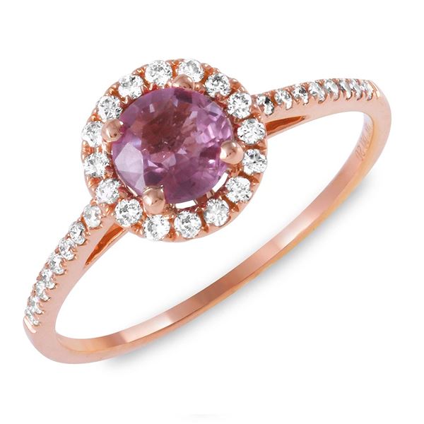 0.69ct Pink Sapphire 14 K Rose Gold Ring