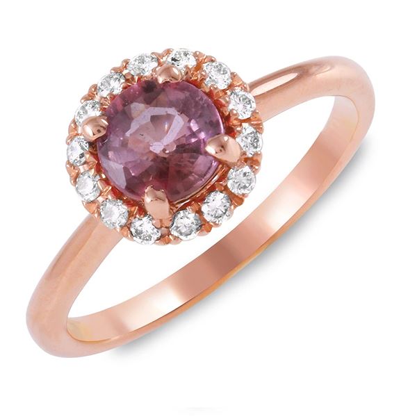 1ct Pink Sapphire 14 K Rose Gold Ring