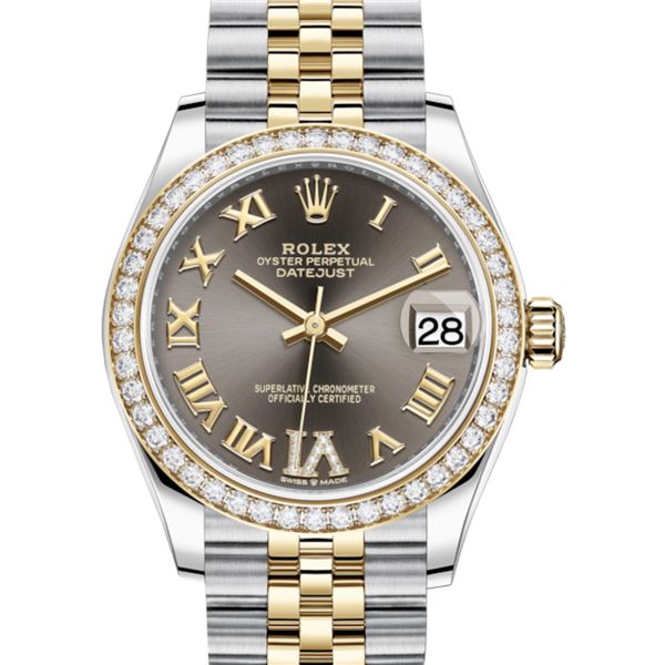 Rolex 31MM SS/RG Datejust with Diamond Bezel Model # 278381RBR