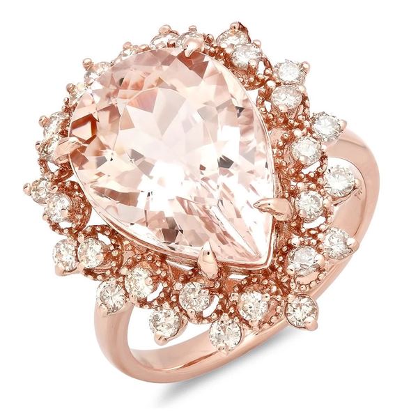 7.12ct Morganite 14 K Rose Gold Ring