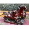 Image 2 : Red Resin Horse Sculpture, Antler, Blue Geode Crystal & Wood Tripod Bowl Holder