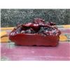 Image 3 : Red Resin Horse Sculpture, Antler, Blue Geode Crystal & Wood Tripod Bowl Holder