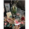 Image 1 : Vintage Galvanized Coffee & Sugar Cans, Glass Terrarium, Dried Flowers, Ceramic Praying Hands and De