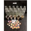 Image 1 : Asst Milk Bottles, Milk Bottle Tops, & Metal Cups