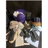 Image 1 : 4 Sets Black Leather Gloves, 2 Sets of Toques & Scarves, 3 Decorative Hats & Wool Mittens