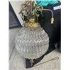 Image 3 : Vintage Crystal Handing Lamp, Mid Century Modern Ballerina Lamp w Green Shade