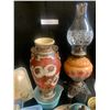 Image 2 : Oil Lamp, Decorative Floral Vase, Mini Decorative Coffee Pot, Corning-ware Dishes, Asian Dragon Trin