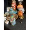 Image 4 : Oil Lamp, Decorative Floral Vase, Mini Decorative Coffee Pot, Corning-ware Dishes, Asian Dragon Trin