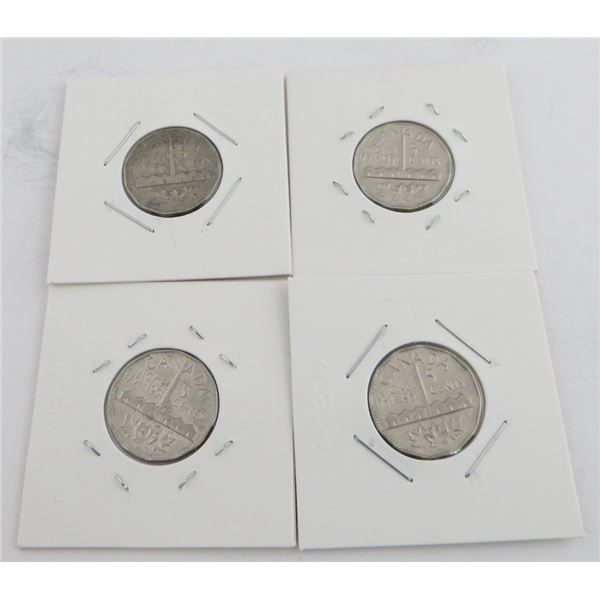 4x Canadian Nickels 1951