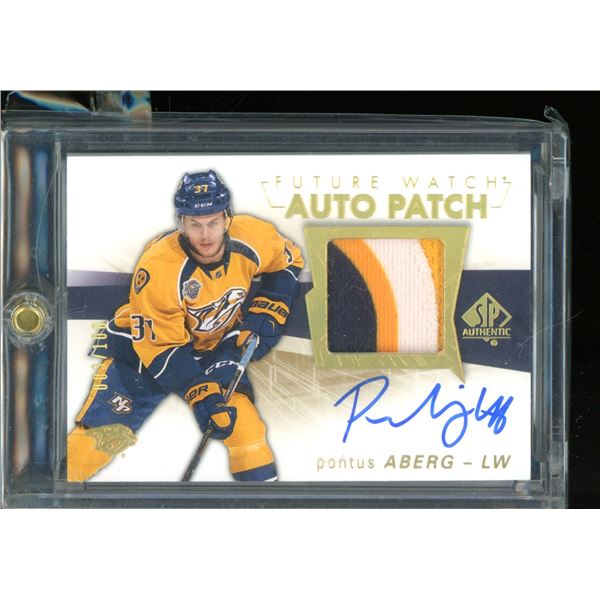 2016-17 SP Authentic Limited Patch Autographs #128 Pontus Aberg FW 3/100