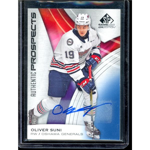 2019-20 SP Game Used CHL Autographs Blue #59 Oliver Suni