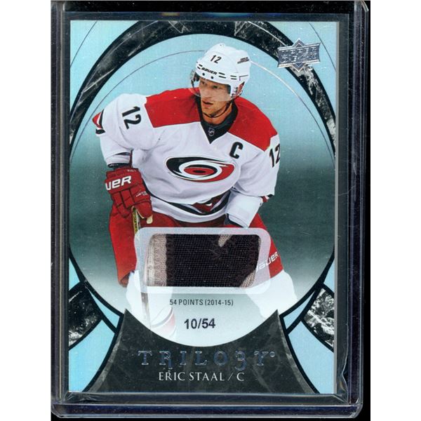 2015-16 Upper Deck Trilogy Rainbow Black #16 Eric Staal PATCH 10/54