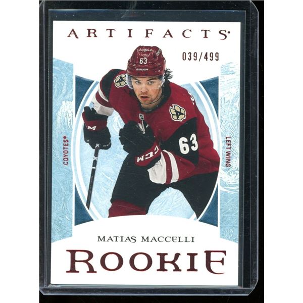 2022-23 Artifacts Ruby Rookie Card #172 Matias Maccelli 39/499