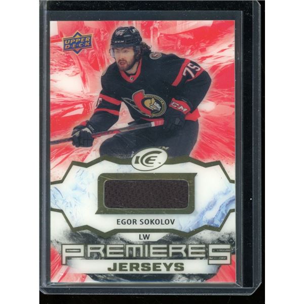 2021-22 Upper Deck Ice Ice Premieres Jerseys #IPAES Egor Sokolov