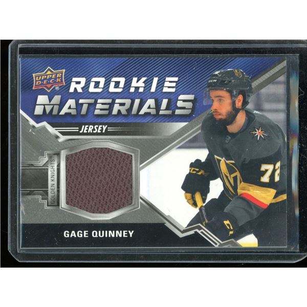2020-21 Upper Deck Rookie Materials #RMGQ Gage Quinney