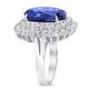 Image 2 : 17.52ct Oval Tanzanite & Diamond Ring