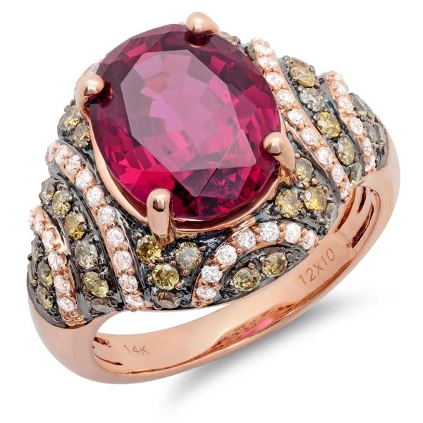 5.78ct Red Garnet 14 K Rose Gold Ring