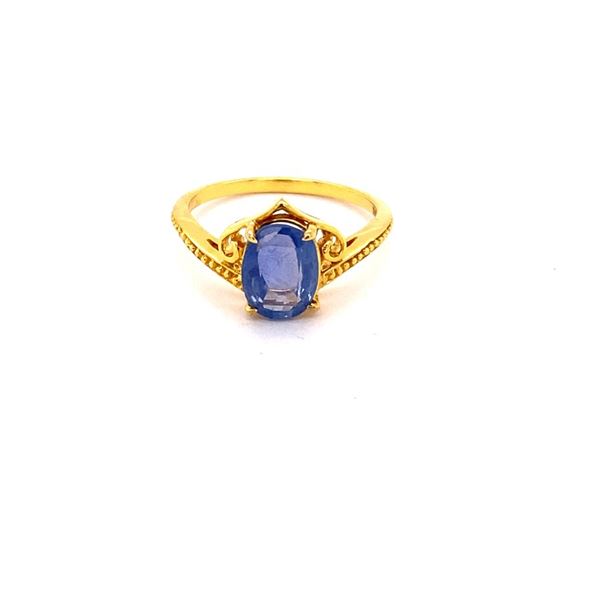 2.3ct Blue Sapphire 18K YG 3.44gm Ring