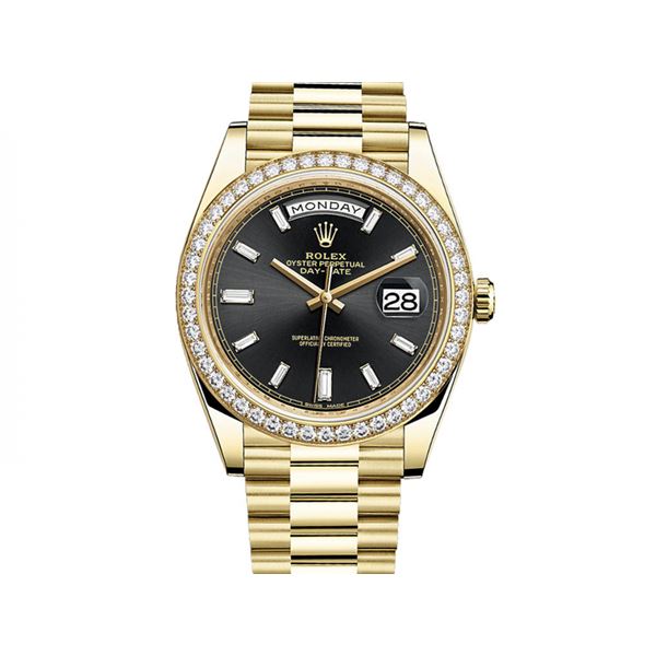 Rolex Day Date YG 40MM with Diamond Bezel Model # 228348RBR