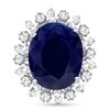 Image 1 : 15ct Oval Sapphire & Diamond Ring