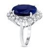 Image 2 : 15ct Oval Sapphire & Diamond Ring