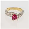 Image 1 : 0.89ct Pigeon Blood Red Ruby 14K Yellow Gold Ring