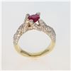 Image 2 : 0.89ct Pigeon Blood Red Ruby 14K Yellow Gold Ring