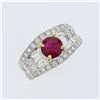 Image 1 : 1.48ct Piegon Blood Red Ruby 18K White Gold Ring