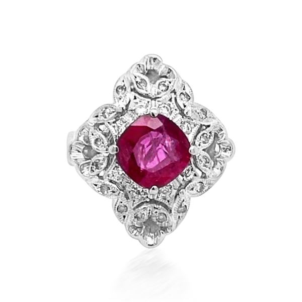 2.30ct Natural Ruby Platinum Ring