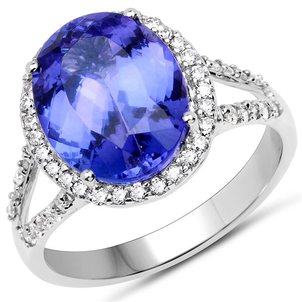 5.23ct Tanzanite 14K White Gold Ring