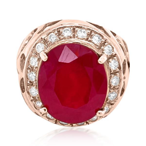 11.15ct RUBY 14K YELLOW Gold 8.7gm Ring